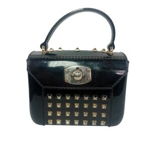 HTF Furla Candy Mini Bag Satchel Top Handle Studded PVC Jelly Italy Designer REA